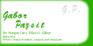 gabor pazsit business card